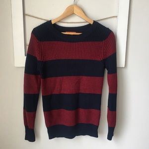 Joe Fresh Red & Blue Striped Oversized Sweater